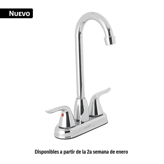 Mezcladora lavabo 4' cromo, tipo bar, palanca, FOSET AERO