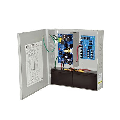 Fuente de Poder con Respaldo, 12 o 24 Vcc, 6 A, 72 W, 5 Salidas, Entrada 115 Vca, Para Control de Acceso y CCTV