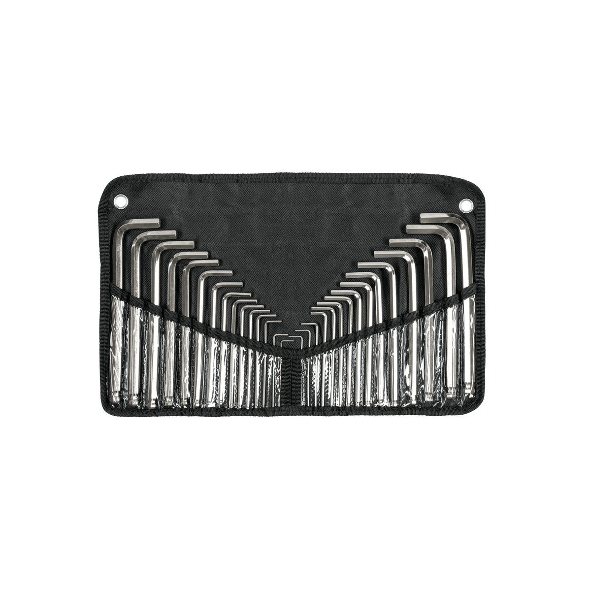 Juego 30 llaves allen largas mixtas punta bola, estuche
