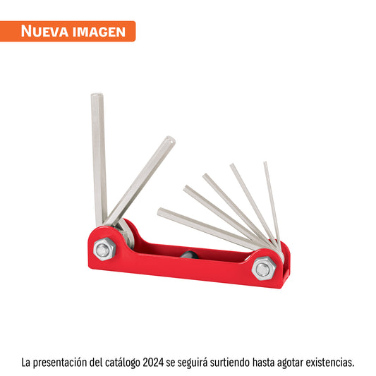 Juego de 7 llaves allen std tipo navaja, cuerpo de lámina