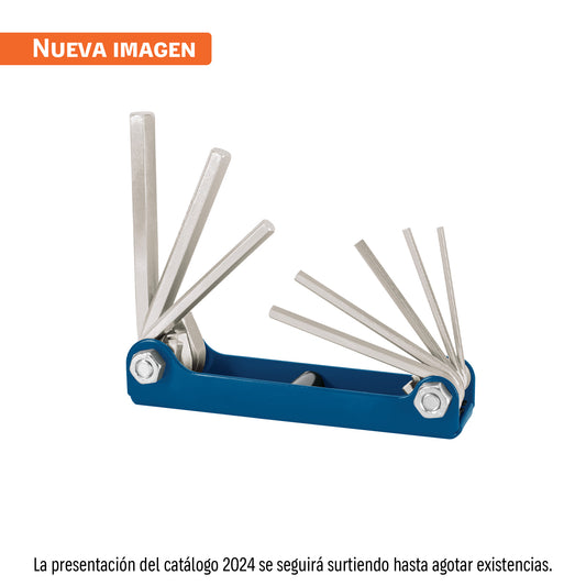 Juego de 8 llaves allen mm tipo navaja, cuerpo de lámina