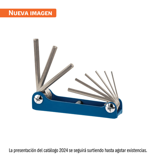 Juego de 9 llaves allen mm tipo navaja, cuerpo de lámina