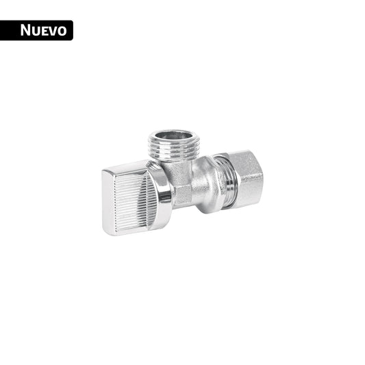 Llave angular de 1/2', 1/4 de vuelta, barrilito, BASIC