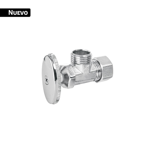 Llave angular de 1/2', de compresión, barrilito, BASIC
