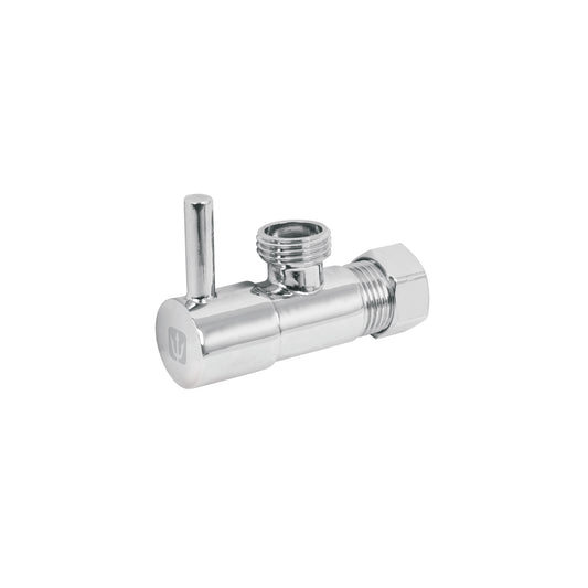 Llave angular, 1/4 vuelta, tipo barrilito, maneral palanca