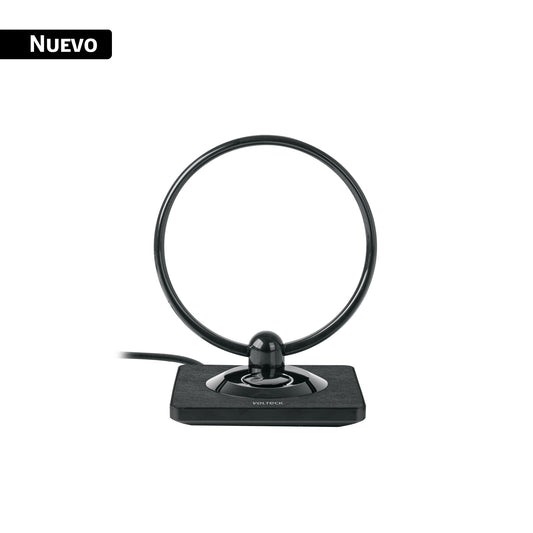 Antena de interior para TV HD, tipo aro, 28 dB, VOLTECK