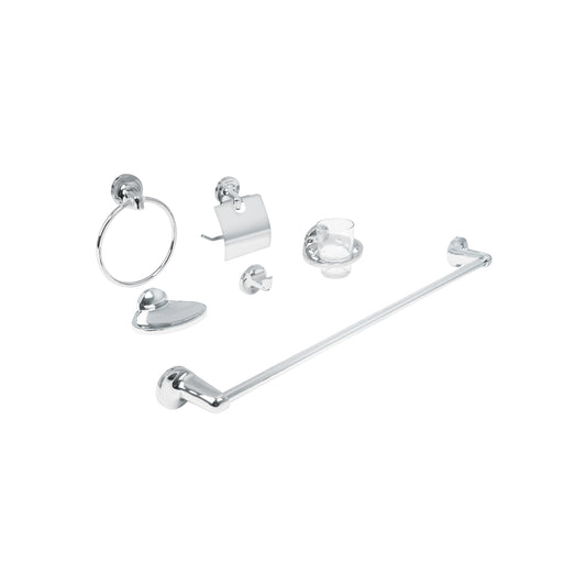 Juego de 6 accesorios para baño metálicos, Foset Aqua
