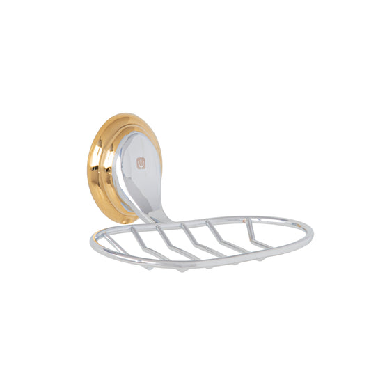 Jabonera metálica cromo-oro, Foset Aqua