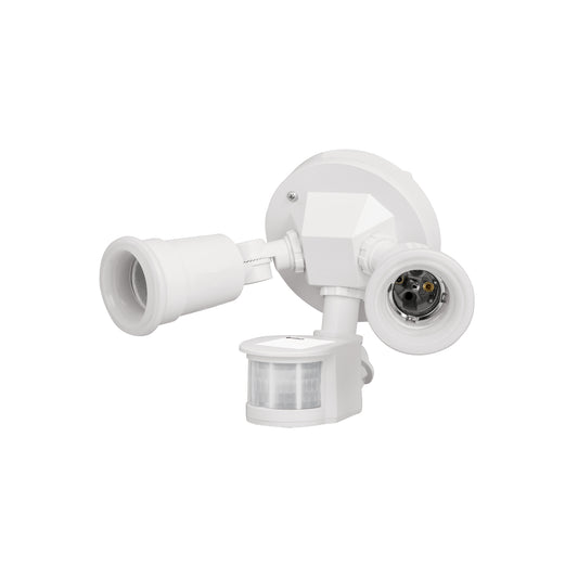 Arbotante blanco c/sensor movimiento, lámparas no incluidas