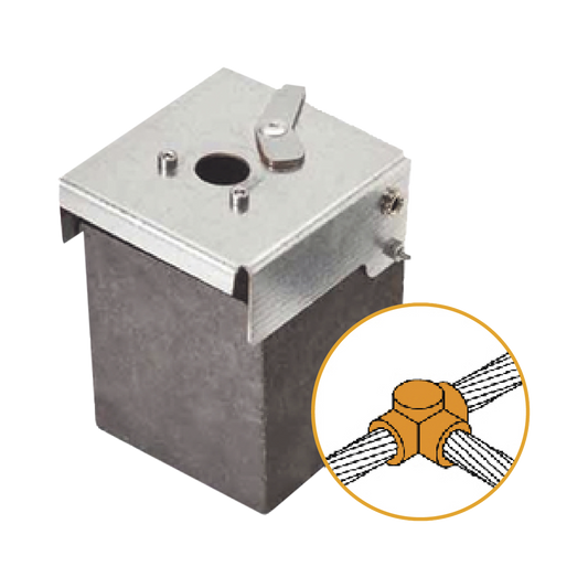Molde de Grafito Horizontal Uni�n en T / Cable 2/0 AWG (70 mm�) / 70 Soldaduras / Acero Electrogalvanizado / Normativa UNE 21186