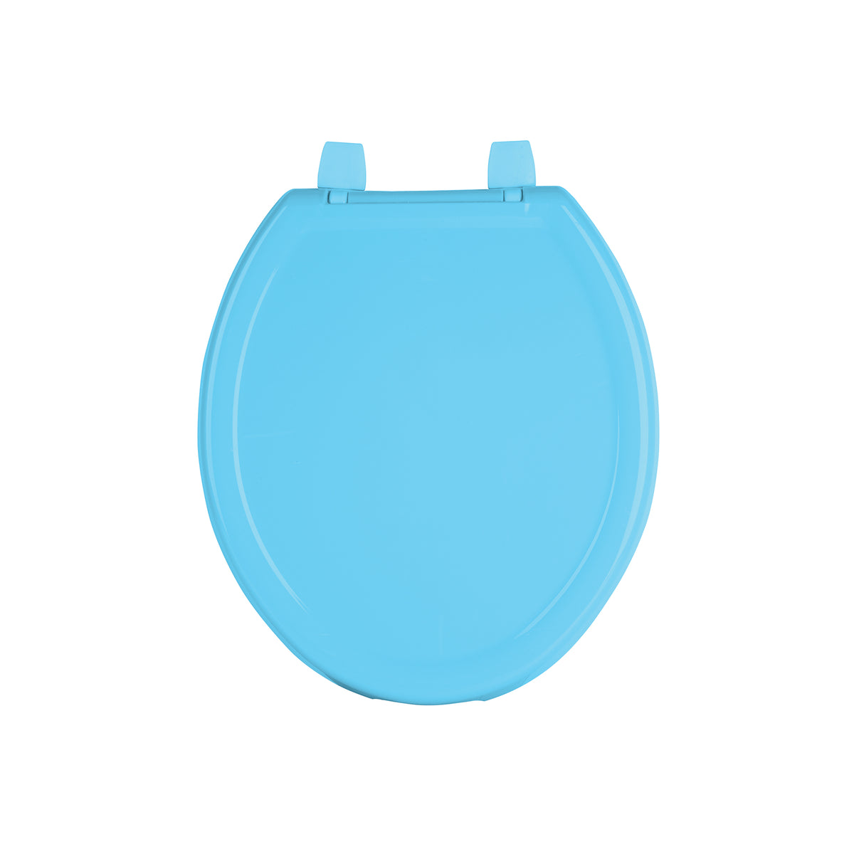 Asiento redondo ligero con tapa para WC, azul, FOSET BASIC