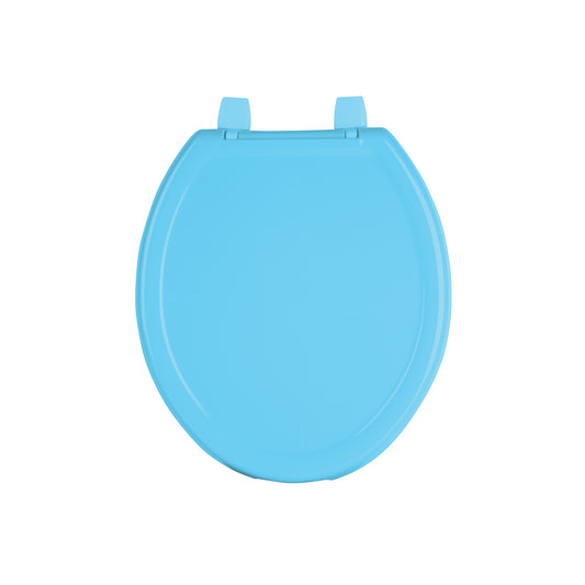 Asiento redondo ligero con tapa para WC, azul, FOSET BASIC