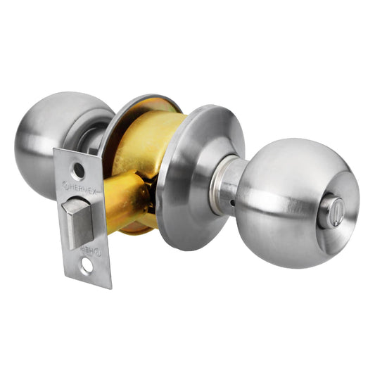 Cerradura tipo esfera, cilíndrico, baño, cromo, HERMEX BASIC
