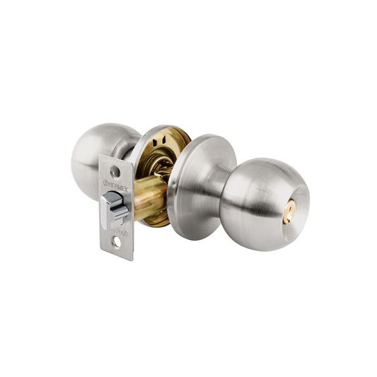 Cerradura tipo esfera, tubular, recámara, cromo, BASIC