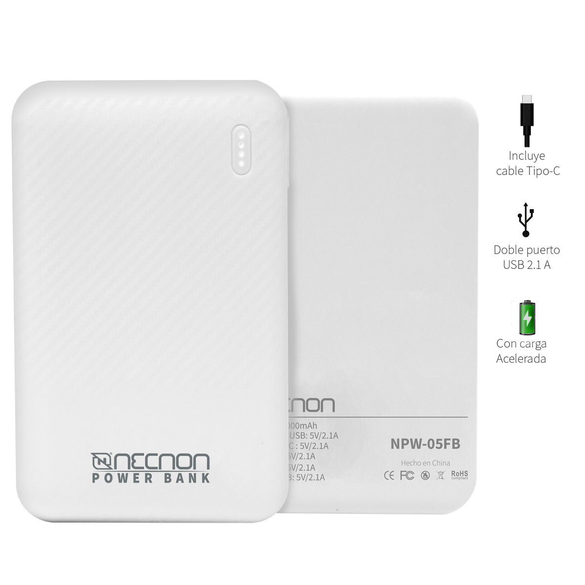 Powerbank NECNON NBPB0512FB - Vista 5