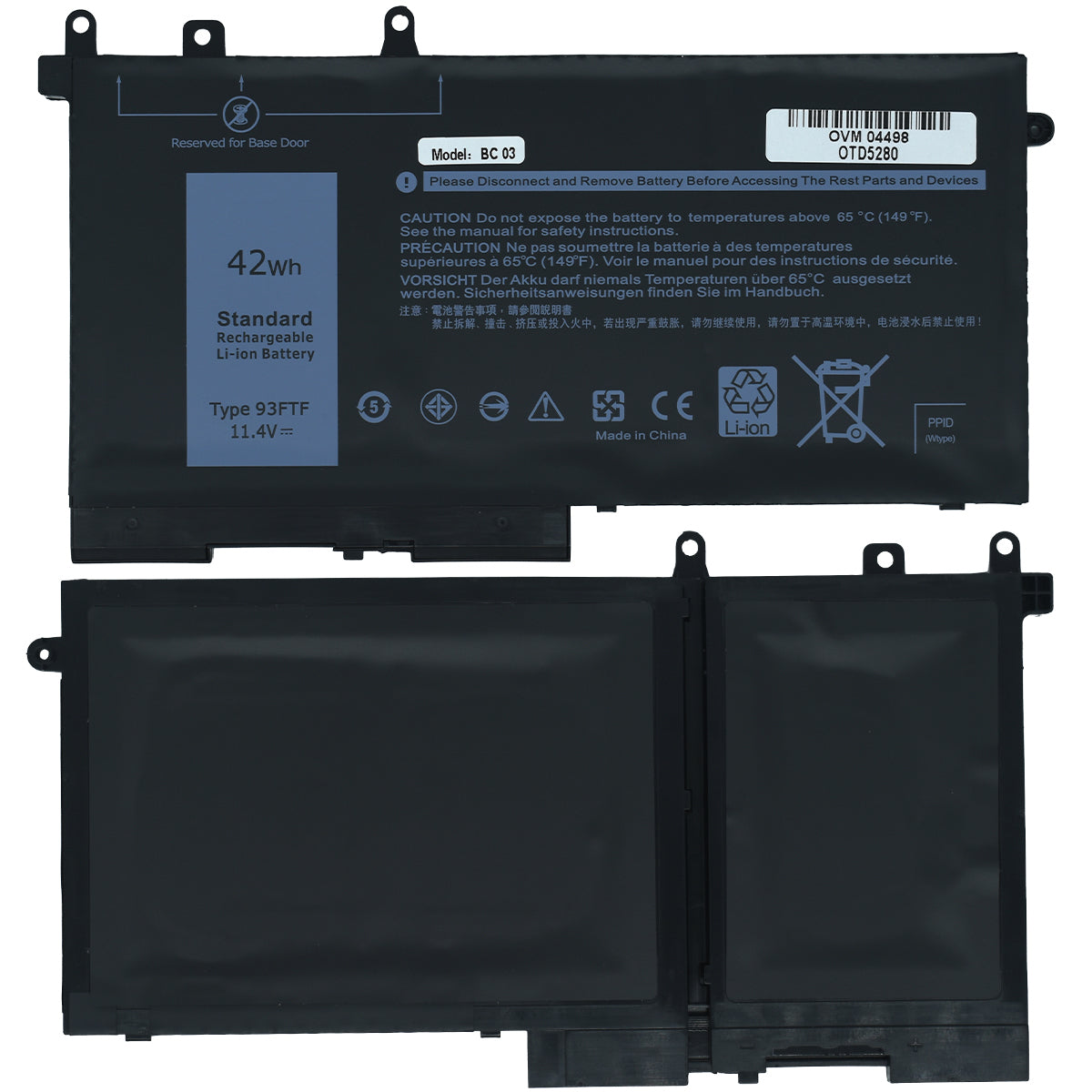 Bateria 3 Celdas OVALTECH OTD5280 - Vista 4