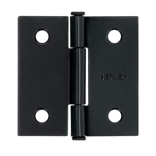 Bisagra cuadrada 2', negro mate, cabeza plana, HERMEX