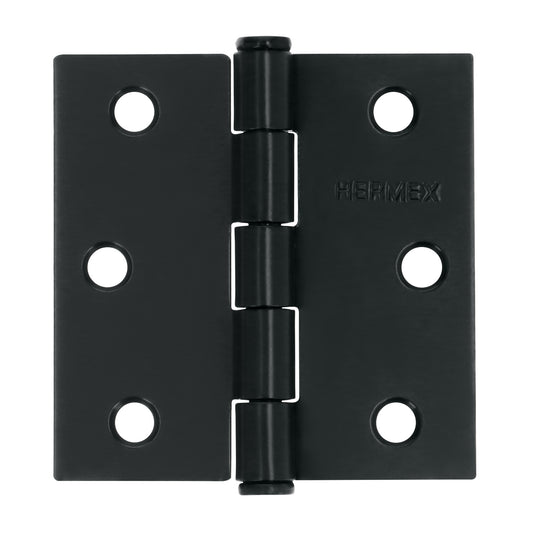 Bisagra cuadrada 2 1/2', negro mate, cabeza plana, HERMEX