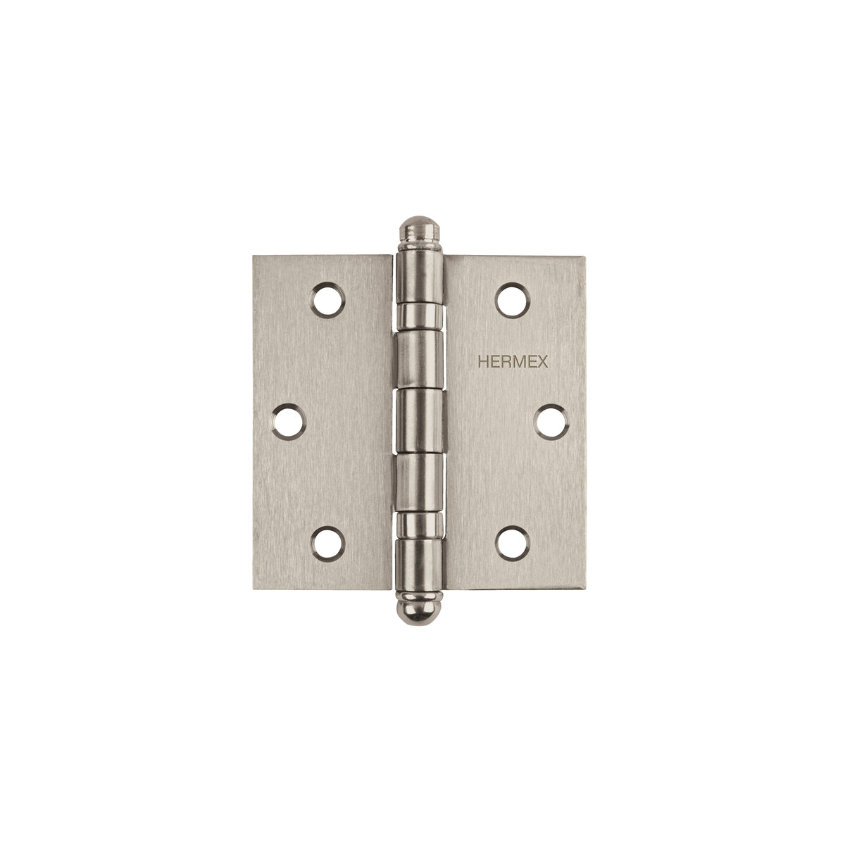 Bisagra cuadrada 3' acero inox, cabeza redonda, HERMEX