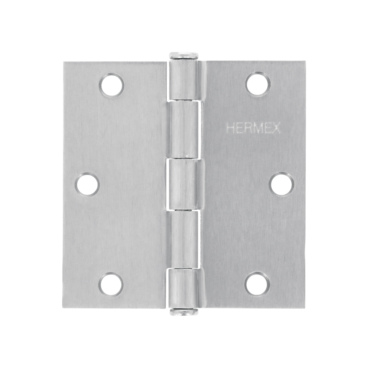 Bisagra cuadrada 3-1/2', satinado, cabeza plana, HERMEX