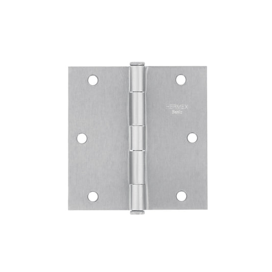 Bisagra cuadrada 3-1/2', satinado, cabeza plana, BASIC