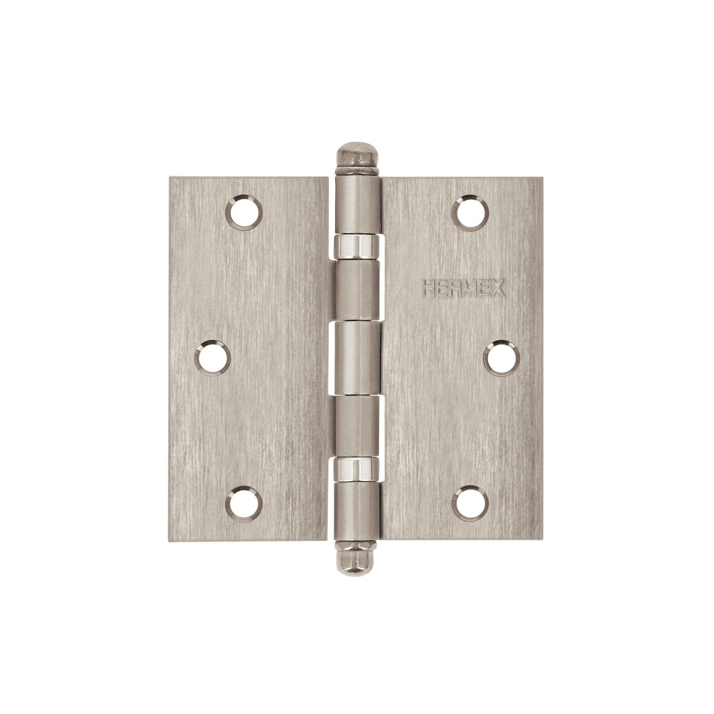Bisagra cuadrada 3-1/2' acero inox, cabeza redonda, HERMEX