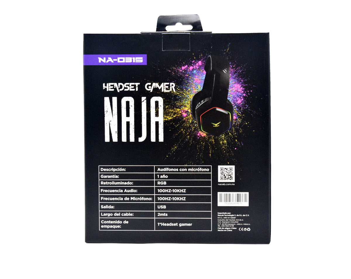 Audífonos Gamer 7.1 RGB NAJA Naceb Gaming NA-0315 - Vista 4