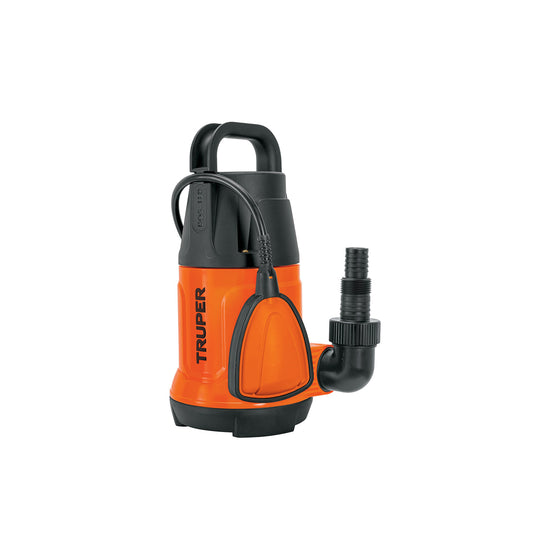 Bomba sumergible plástica, 1 HP para agua limpia, Truper