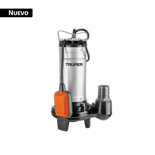 Bomba sumergible acero inox./hierro, a.sucia, 1HP, Truper