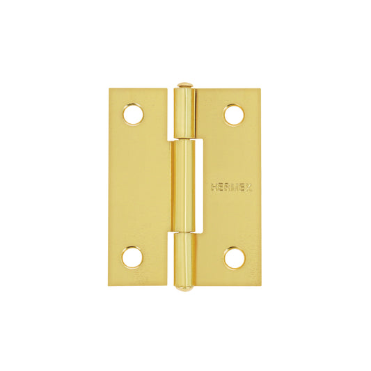 Bisagra rectangular 2' acero latonado, HERMEX