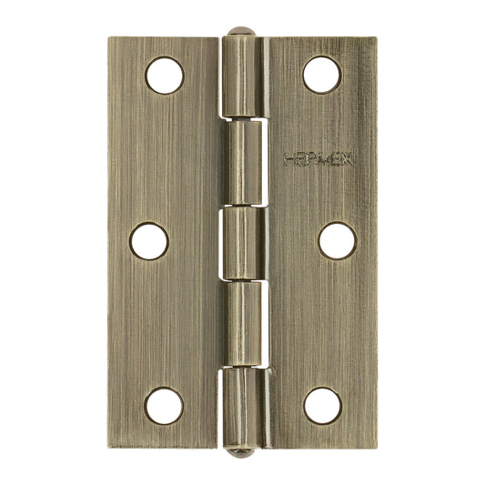 Bisagra rectangular 2-1/2' latón antiguo, HERMEX