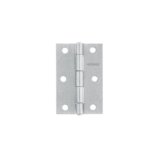 Bisagra rectangular 3' acero pulido, HERMEX