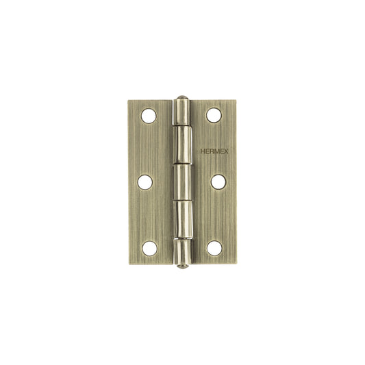 Bisagra rectangular 3' latón antiguo, HERMEX