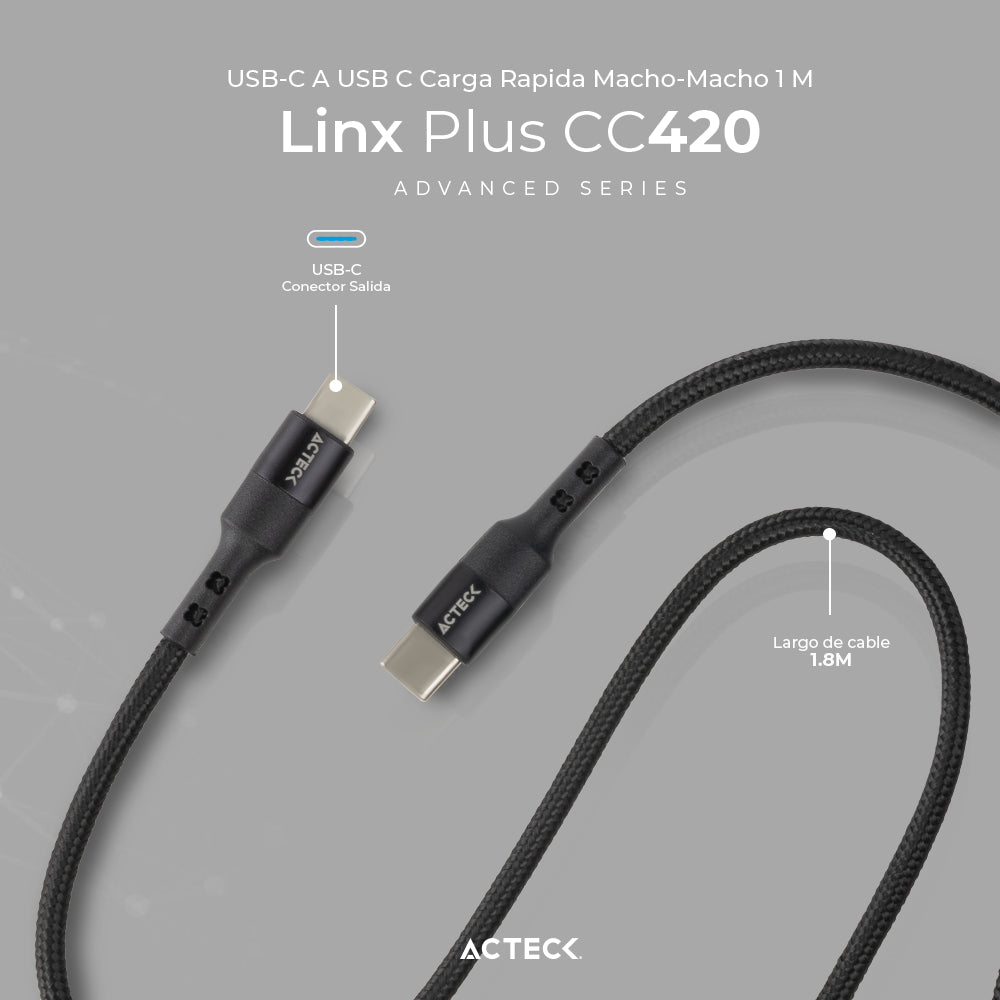 Cable USB C a UBS C ACTECK CC420 - Vista 2