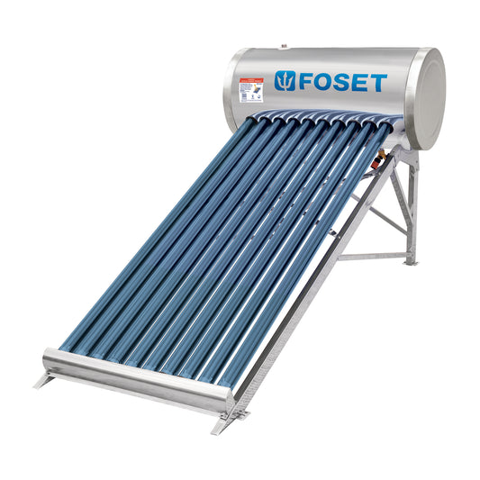 Calentador solar de agua 10 tubos, 130L, 3 personas, Foset