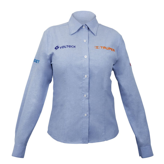 Camisa manga larga para mujer, azul, EG, Truper
