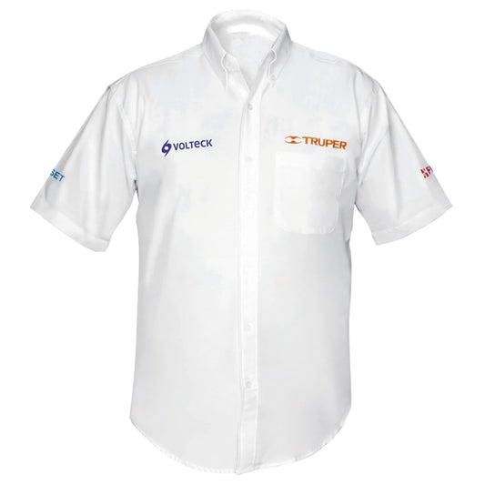 Camisa manga corta para hombre, blanca, G, Truper