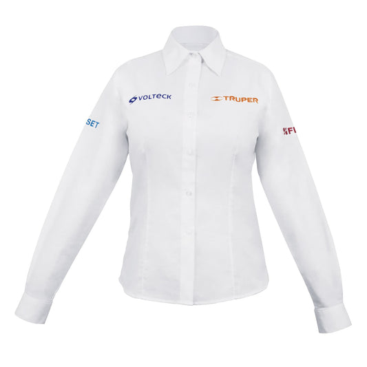 Camisa manga larga para mujer, blanca, CH, Truper