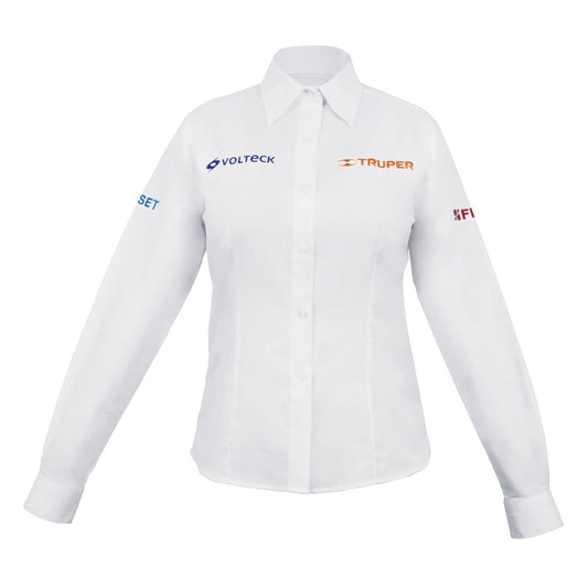 Camisa manga larga para mujer, blanca, EEG, Truper