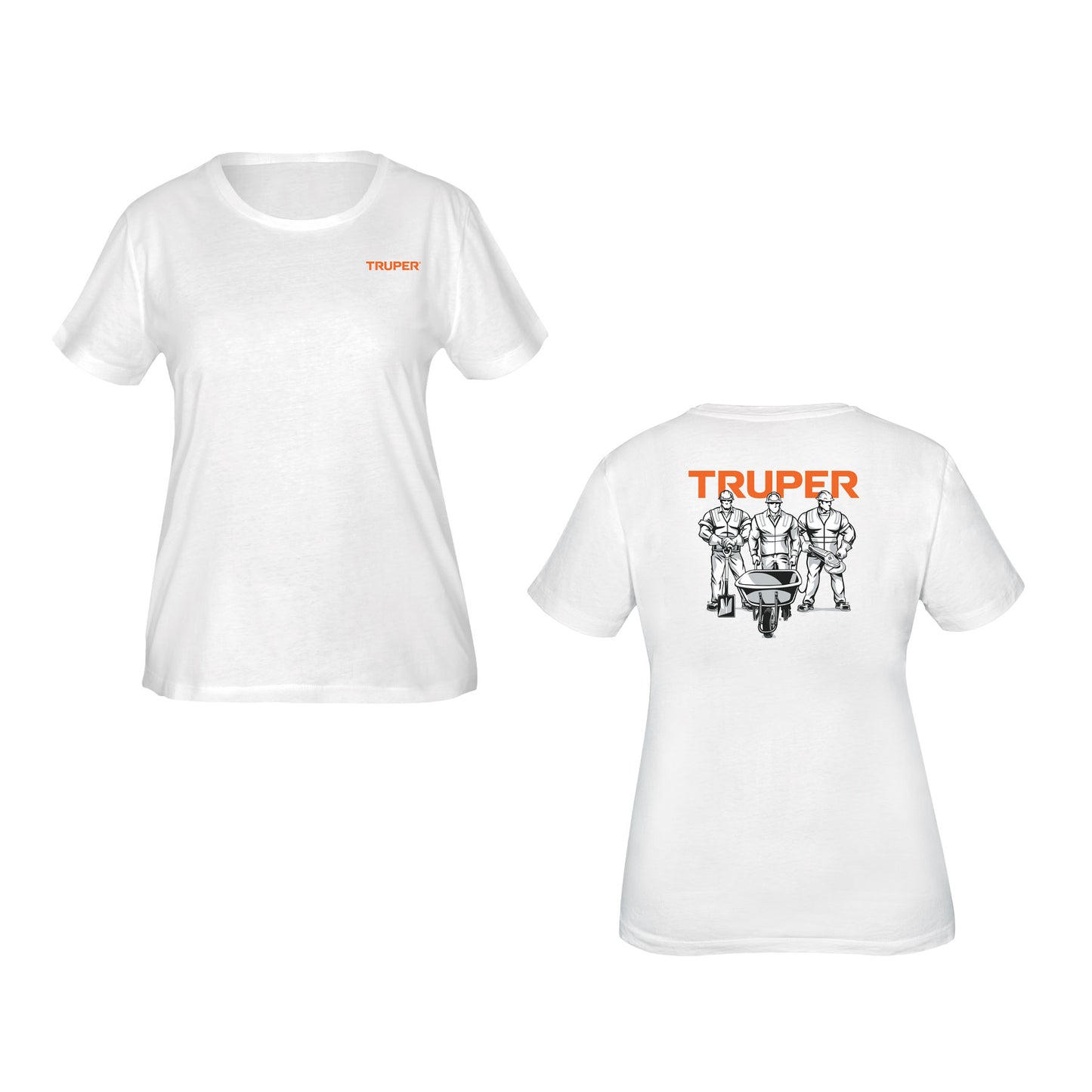 Playera cuello redondo para mujer, blanca, M, Truper