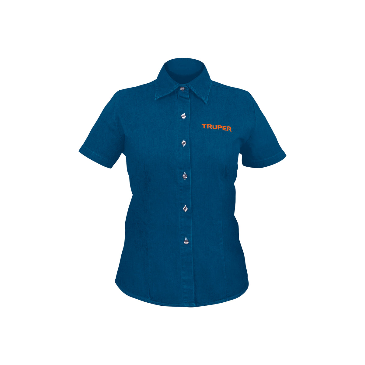 Camisa de mezclilla manga corta para mujer, G, Truper