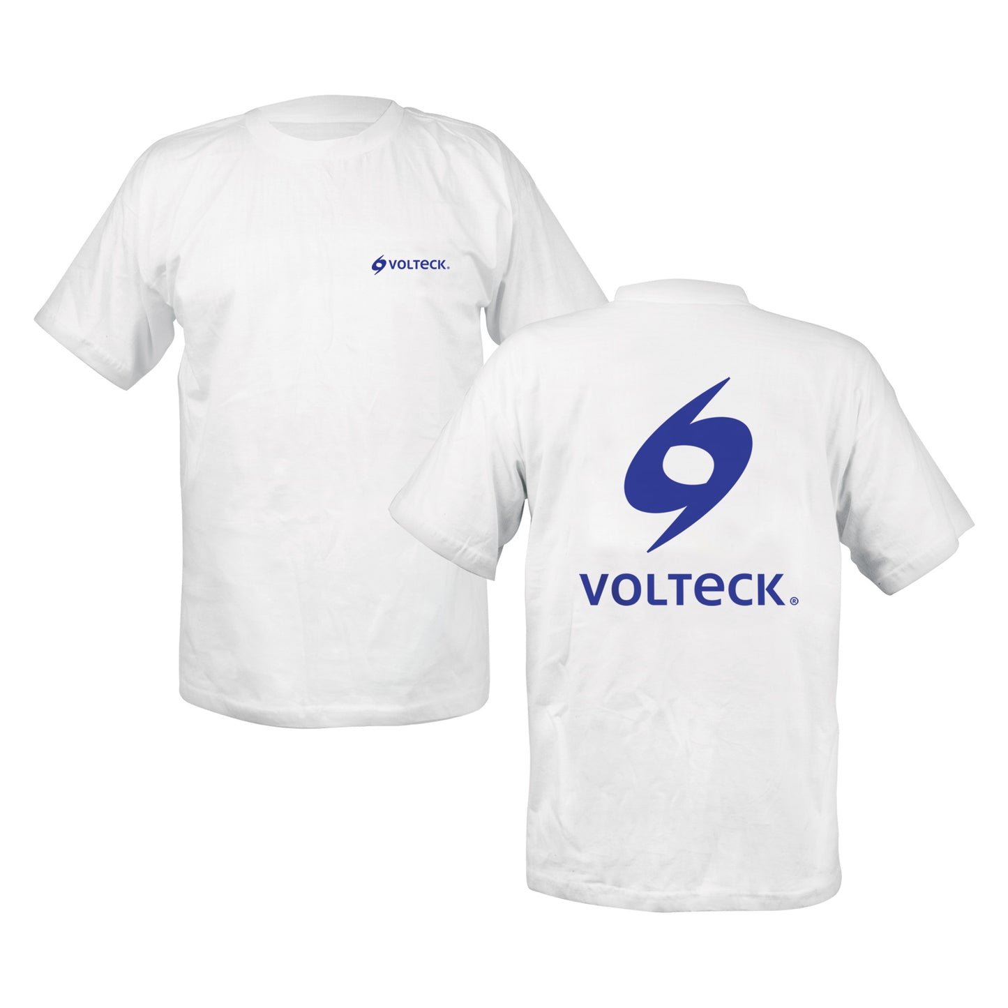Playera cuello redondo para hombre, blanca, EG, Volteck