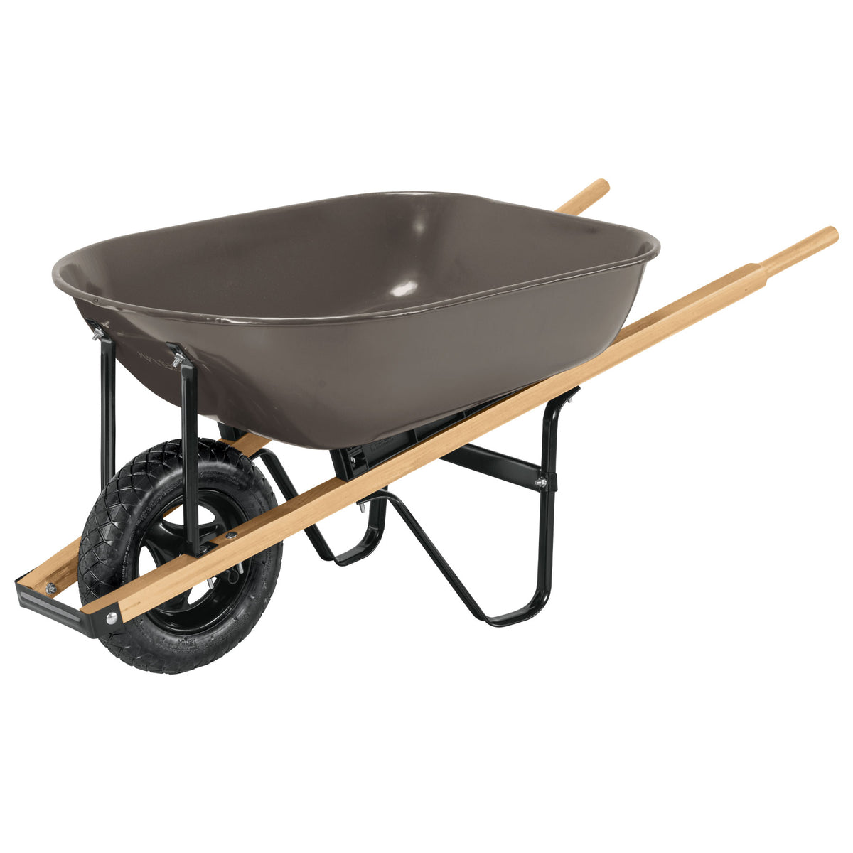 Carretilla 5.5ft3 gris, neumática, bastidores madera, PRETUL