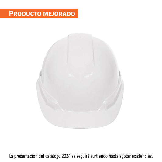 Casco de seguridad ventilado, ajuste de matraca, blanco