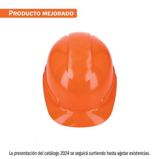 Casco de seguridad, ajuste de matraca, naranja, Truper