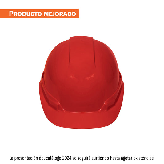 Casco de seguridad ventilado, ajuste de matraca, rojo