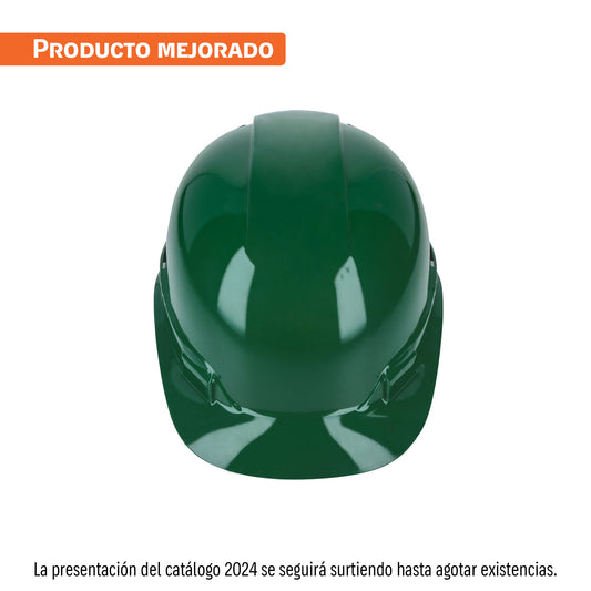 Casco de seguridad, ajuste de matraca, verde, Truper