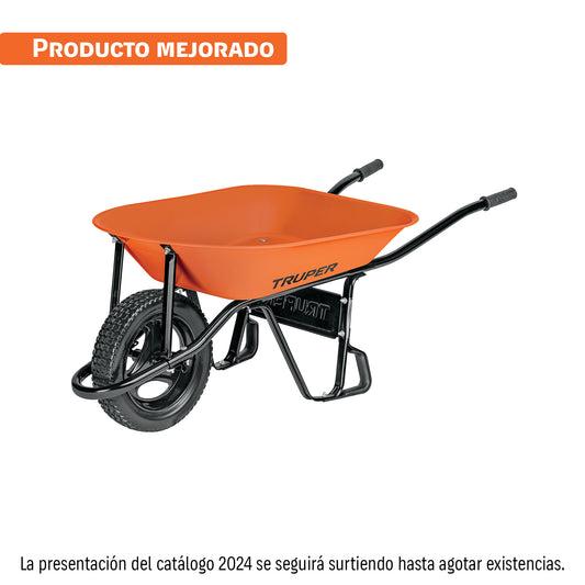 Carretilla 4.5 ft3 Imponchable, bastidor tubular, Truper
