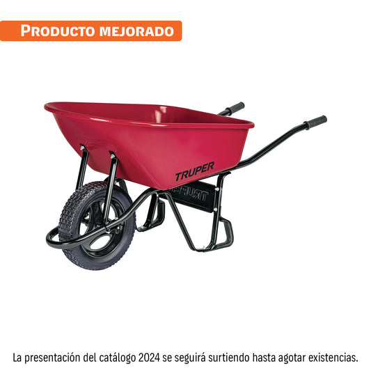 Carretilla 6 ft3 Imponchable, bastidor tubular, Truper