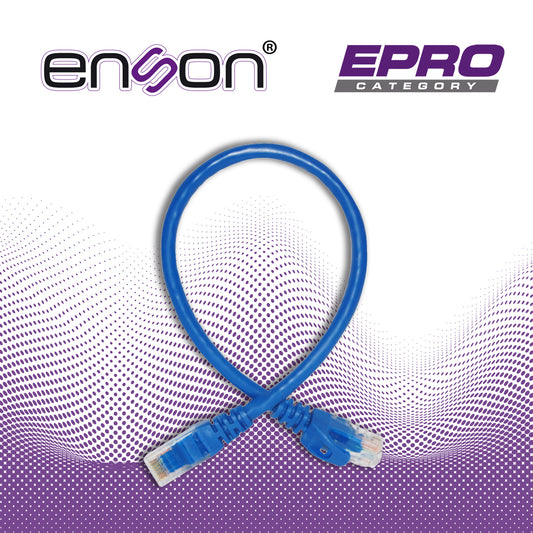 P6003L PATCHCORD UTP ENSON P6003L CAT6 30CM AZUL SERIE EPRO 100-II 100 POR CIENTO COBRE PARA MEJOR IDENTIFICACION DE SOLUCIONES EN RACKS Y GABINETES
